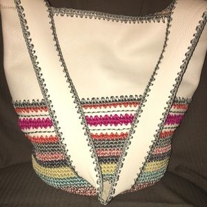 SOLDThe Sak ”Back To Bali” Leather & Crochet Crossbody